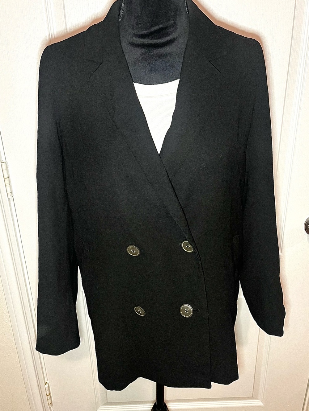 Madewell Caldwell Double-Breasted Black Blazer